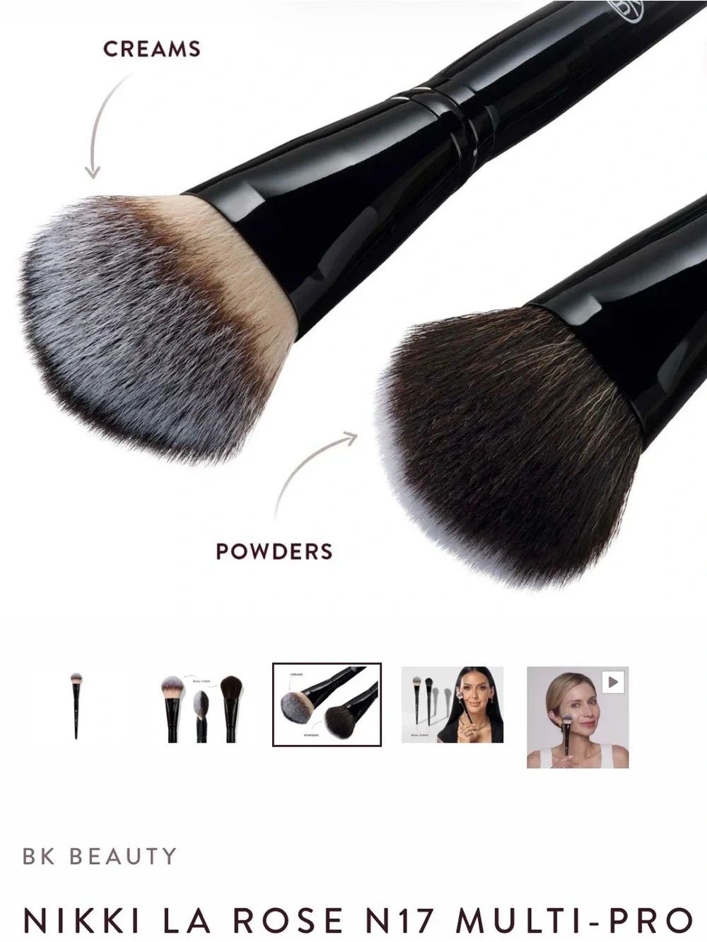 BK BEAUTY NIKKI LA ROSE and Sephora Brush Set - Burgundy & Black Handles